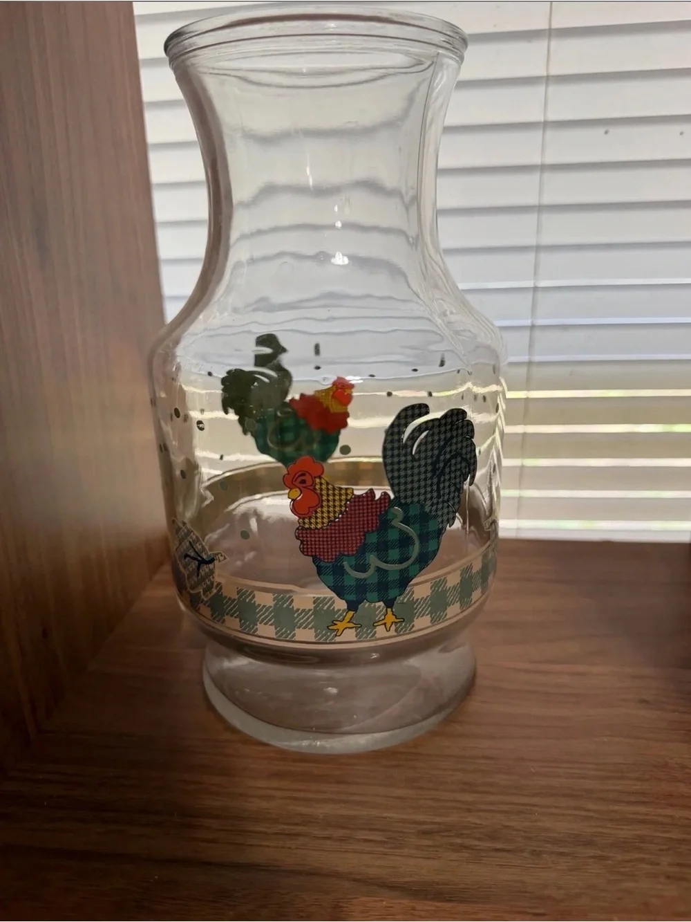 Anchor Hocking Farm house Rooster Glass Carafe